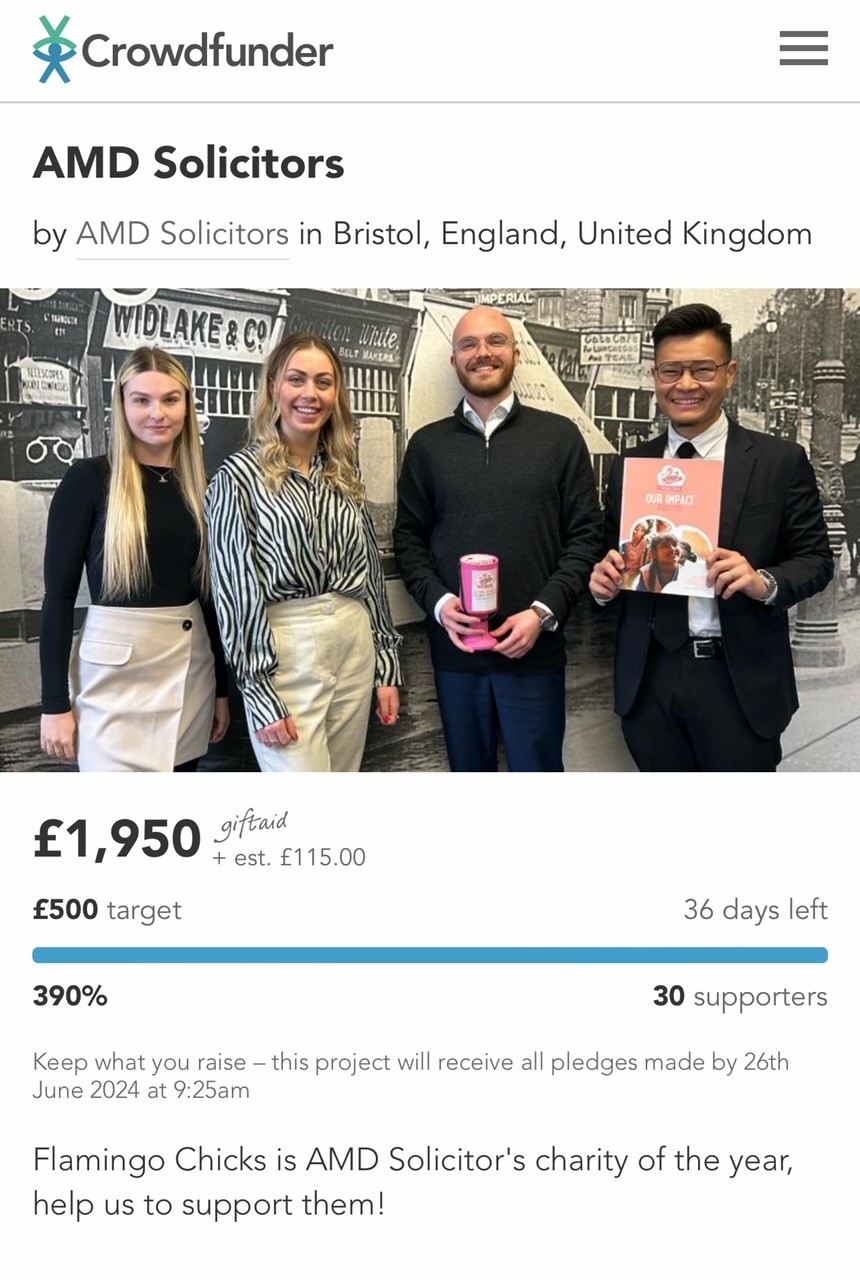 Amd Raises 1 950 For Our Coty Amd Solicitors Bristol